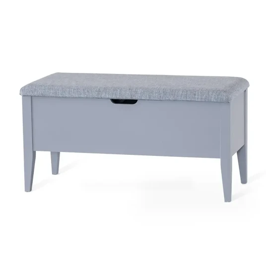 Torkelson Klinte benk 90 cm grå med grått stoff Torkelson Klinte benk 90 cm grå med grått stoff
