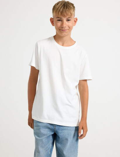 Lindex T Shirt Regular Solid White 170