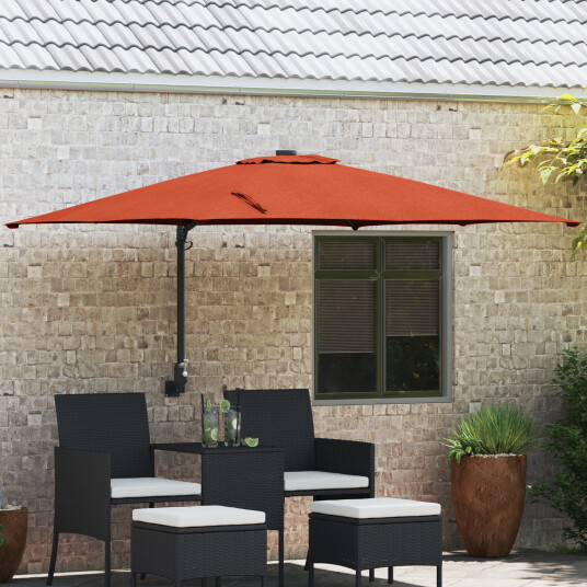 Cantilever parasoll Terracotta Polyester Stor Vippbar