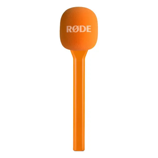 Røde Interview GO Håndholdt Adapter med Popfilter - Oransje Mikrofon Tilbehør Røde Interview GO Håndholdt Adapter med Popfilter - Oransje Mikrofon Tilbehør