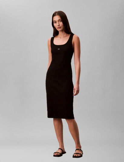 Calvin Klein Jeans Sl Baby Rib Woven Label Square N Black S Calvin Klein Jeans Sl Baby Rib Woven Label Square N Black S