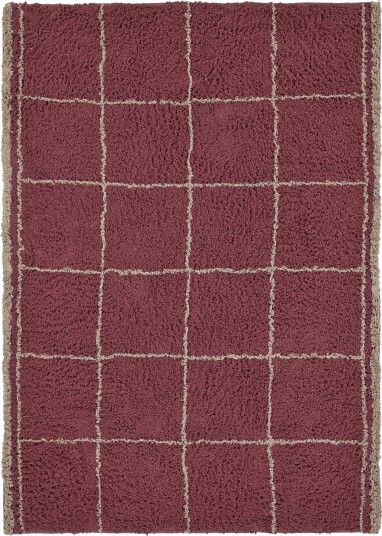 Ryetepper Lana Natural Cotton Shaggy taupe/rød Størrelse: 240 x 340 cm Ryetepper Lana Natural Cotton Shaggy taupe/rød Størrelse: 240 x 340 cm