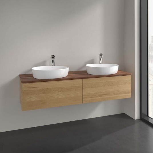 Villeroy & Boch Antao Servantskap med 2 skuffer 160x50x36 cm m/lys Eik/Valnøtt
