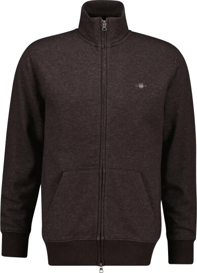 Gant Reg Shield Full Zip Sweat BLACK BROWN MELANGE M Gant Reg Shield Full Zip Sweat BLACK BROWN MELANGE M
