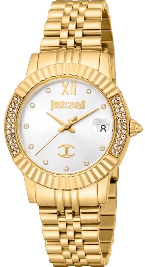 Just Cavalli Dameklokke JC1L199M0025 Glam Chic Sølvfarget/Gulltonet