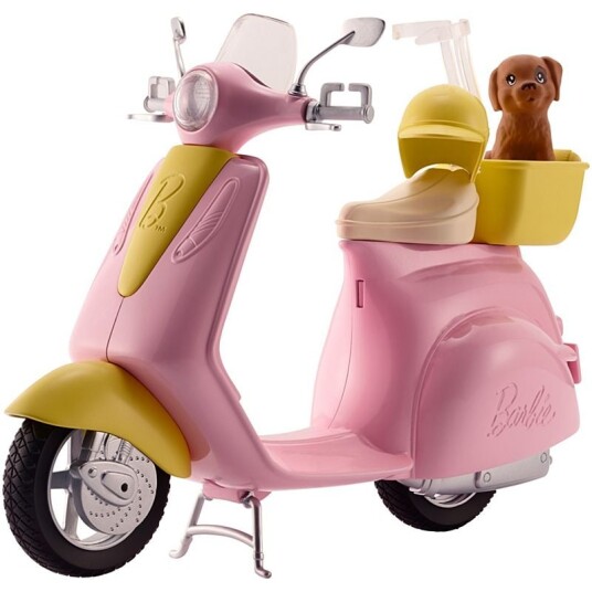 Mattel Barbie Scooter sølv gul rosa