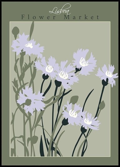 Flower Market Lisboa Cornflower Plakat Plakat / 21x30cm Flower Market Lisboa Cornflower Plakat Plakat / 21x30cm
