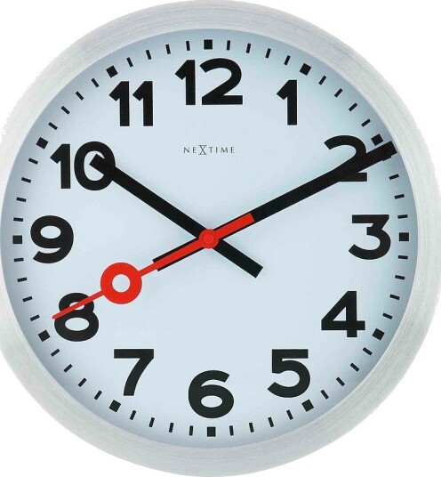 NeXtime Veggklokke Station Numbers diameter 35 cm Hvit