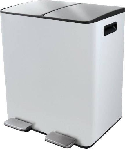 Spirella pedalbøtte Aliya matt hvit 2x20 liter