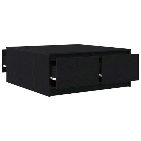  Salongbord med skuffer svart eik 100x100x40 cm
