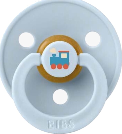 BIBS Colour Smokk Holiday Train Lateks Str. 2, Baby Blue