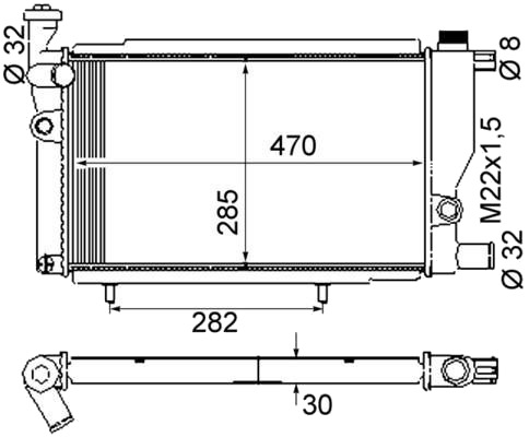 Radiator, motorkjøling MAHLE CR 428 000S Radiator, motorkjøling MAHLE CR 428 000S