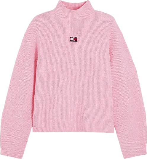 Tommy Jeans Tjw Mockneck Badge Sweater Ext Pink XS