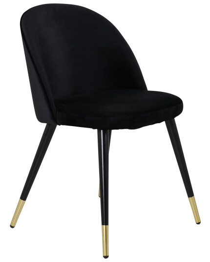 Venture Design Velvet spise stol Svart Fløyel/gull Svart