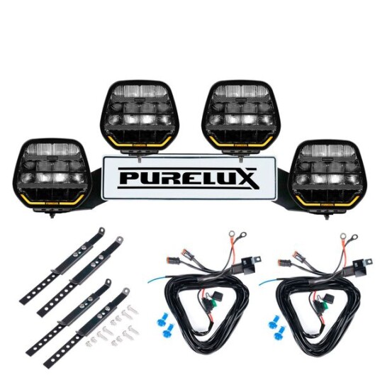 Ekstralys PURELUX Panther 7   Rund / 18 cm / 128W 4 stk   Komplett pakke WRC
