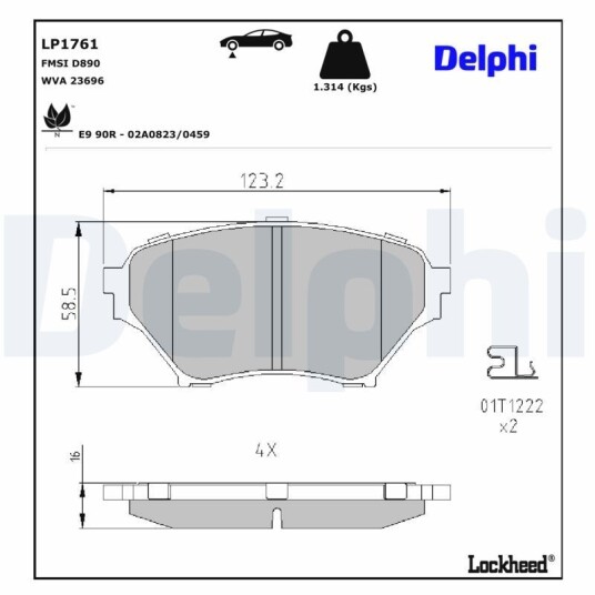 Bremseklosser DELPHI LP1761