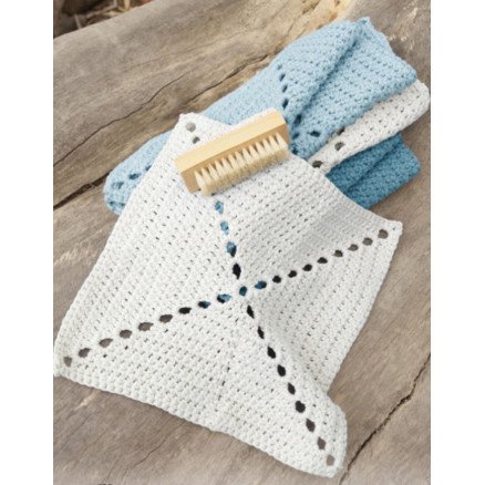 Drops Garnstudio Take Care by DROPS Design Kluter Hekleoppskrift 24x24 cm