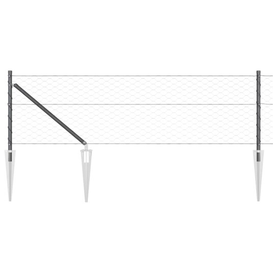  Gjerde med innlegg. Grå 0.6 x 50 m PVC belagt stål