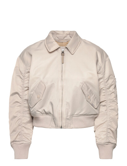 Levi"s® Bowie Crop Bomber Chateau Gray   Cream   XS