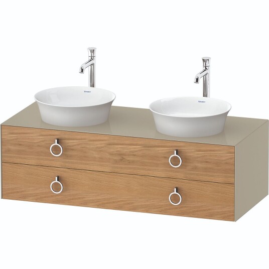 Duravit White Tulip Servantskap 2 skuf. 130x55x40,8 cm Eik/Taupe Høyglans