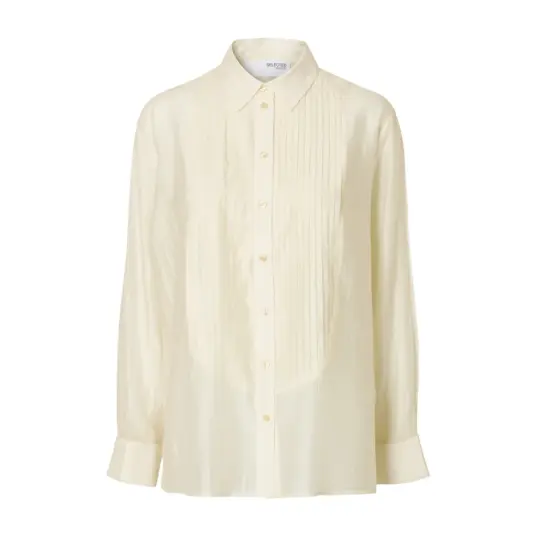 Selected Slfiris Relaxed Ls Shirt B - Cream - 34 Selected Slfiris Relaxed Ls Shirt B - Cream - 34