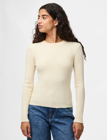 Pieces Pcmira New Ls O Neck Knit Noos Bc Cream XL