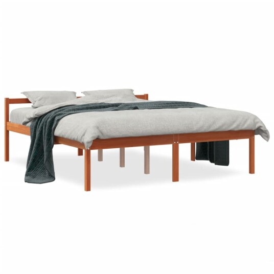 vidaXL Seniorseng voksbrun 160x200 cm heltre furu 8721012314979 vidaXL Seniorseng voksbrun 160x200 cm heltre furu 8721012314979