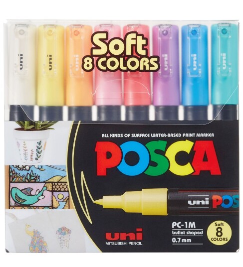 POSCA marker sæt Soft Colors PC-1M 8 ass. POSCA marker sæt Soft Colors PC-1M 8 ass.