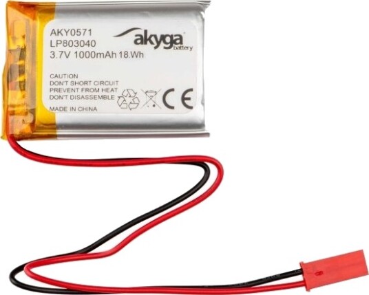 Akyga Aky0571 Batteri Sølv Lithium-Ion Li-Ion 1000 Mah 3,7 V 30 Mm AKY0571 Akyga Aky0571 Batteri Sølv Lithium-Ion Li-Ion 1000 Mah 3,7 V 30 Mm AKY0571