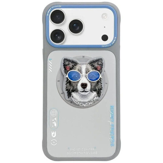 Nimmy Glasses Cool Dog MagSafe deksel for iPhone 17 Pro Max Grå