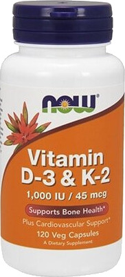 Now Foods Vitamin D3 & K2 - 1000IU/45mcg (120) Now Foods Vitamin D3 & K2 - 1000IU/45mcg (120)