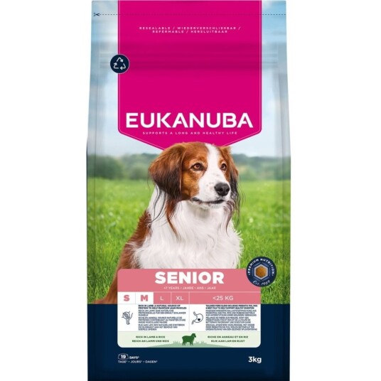 Eukanuba Senior Hundemat for Små & Mellomstore Raser med Lam og Ris - 3 kg Eukanuba Senior Hundemat for Små & Mellomstore Raser med Lam og Ris - 3 kg