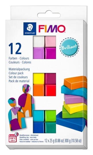 Staedtler FIMO Soft Modelleringsler 12 x 25 g Brilliant colours Staedtler FIMO Soft Modelleringsler 12 x 25 g Brilliant colours