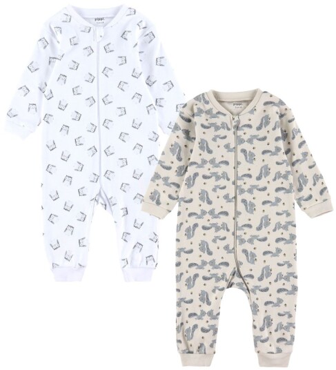 Pippi Rainy Day Natt Drakt Zipper (2 Pack) 104