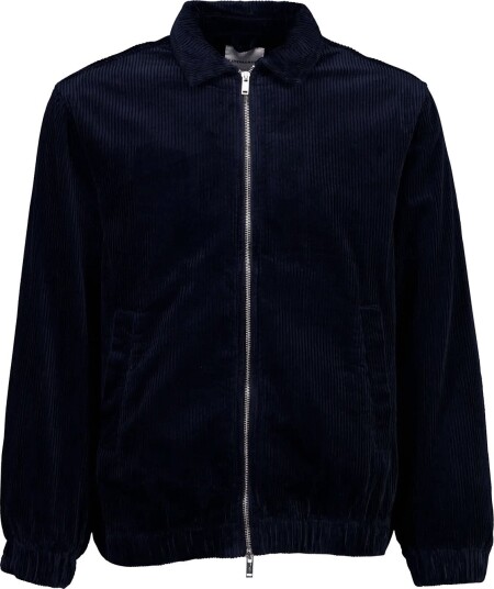 Lindbergh Seersucker Corduroy Zip Through Jacket   NAVY   XL