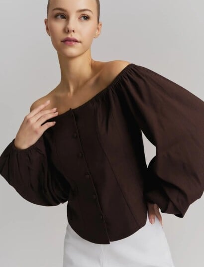 ella&il Luiza Linen Shirt Brown XS ella&il Luiza Linen Shirt Brown XS
