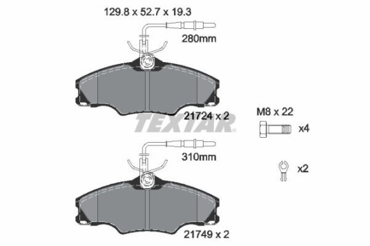 Bremseklosser TEXTAR 2172402 Bremseklosser TEXTAR 2172402