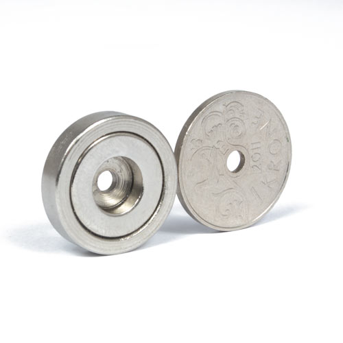 SuperMagneter Forsterket Magnet Med Monteringshull Ø 20 X 4,5 Mm Neodymium Holdemagneter