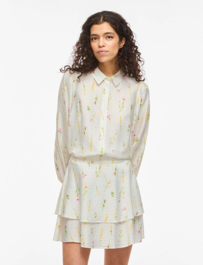 Vila Vigiti Lore L/S Shirt   White   34