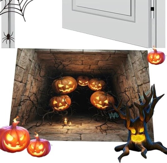 Halloween Sklisikker Lekematte med Optisk Illusjon 40 x 60 cm W