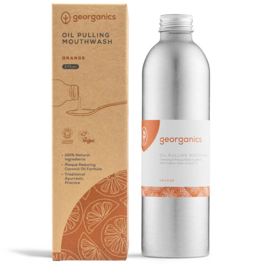 Organic Oil Pulling Georganics Orange Munnvann 275 ml.