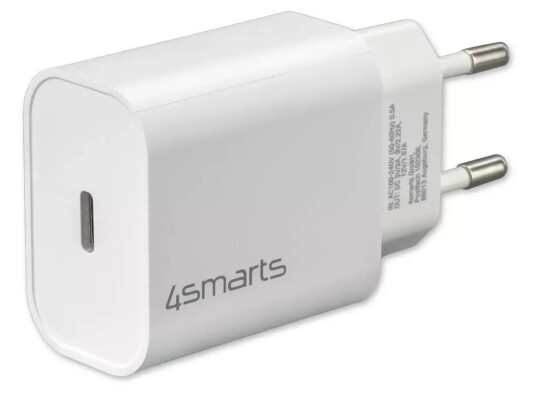 4Smarts VoltPlug 20W USB-C Vegglader med Hurtiglading Hvit
