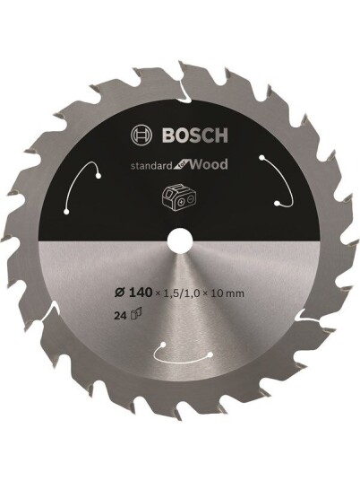 Bosch 140mm Sirkelsagblad for Tre med 24 Tenner - Batteridrevne Sager