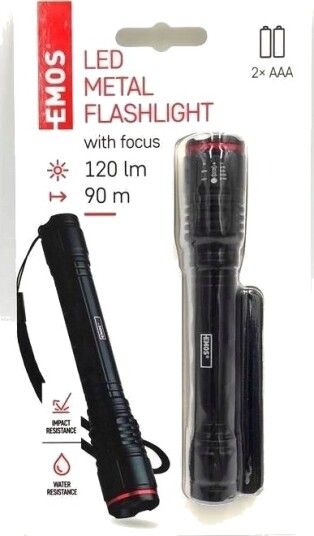 Emos Metall Lommelykt Led 120 Lm - 2Xaaa