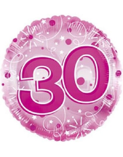 30 års Feiring   Rosa Gjennomsiktig Folieballong 61 cm