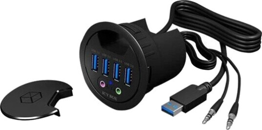 RaidSonic ICY BOX USB-hub - 4 porter - Svart RaidSonic ICY BOX USB-hub - 4 porter - Svart