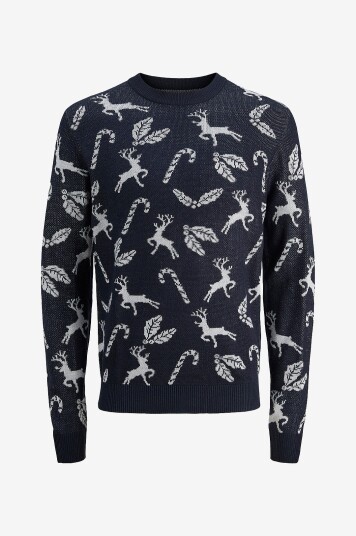 Jack & Jones Junior Genser jjXmas Andrew Knit Blå