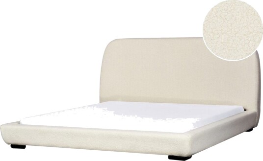 Dubbelsäng Beliani Roisel med lamellram 160x200, Bouclé Beige 180x200 VALUE_MISSING_2 - Dubbelsäng Beliani Roisel med lamellram 160x200, Bouclé Beige 180x200 VALUE_MISSING_2 -