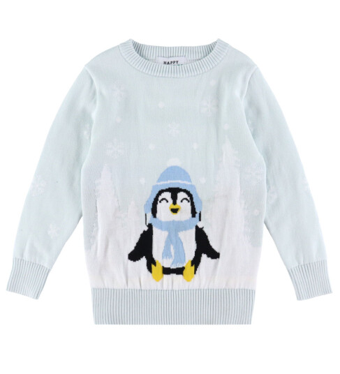 Happy Seasons The Cute Pinguin Sweater - Blue - 11-12ÅR