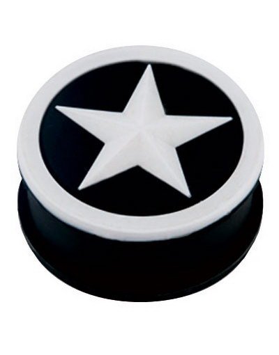 White Stardom Svart Piercing Plugg Strl 26 mm